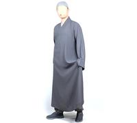 OJHFJMGH Robe Shaolin Temple Bouddhiste Moine Costume Zen Bouddhiste Robe Homme Longue Robe Moine Robe for Adultes(Grey,41)