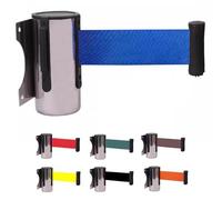 OJHFJMGH Ruban de barrière rétractable, Barrière de sécurité Murale 2, 3 ou 5 m for Le contrôle des foules, Les Files d'attente, aéroports, banques et écoles(Blue,2M/6.5FT)