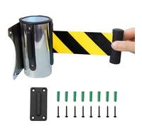 OJHFJMGH Ruban de barrière rétractable, Barrière de sécurité rétractable for Le contrôle des foules, Montage Mural, 2/3/5 m, Jaune et Noir(5M/16.4FT)