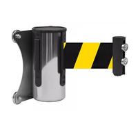 OJHFJMGH Ruban de barrière rétractable, Barrière Murale magnétique rétractable, barrières de contrôle des foules, sécurité à Corde avec Ceinture Jaune Noire 2/3/5 m(A,5M/16.4FT)