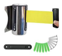 OJHFJMGH Ruban de barrière rétractable, Cordon de sécurité rétractable Mural Jaune 2/3/5 m for écoles, aéroports, hôtels, Aires Jeux(3M/9.8FT)