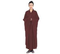 OJHFJMGH Tenue de Moine Bouddhiste, Robe Longue de Moine for Homme, Tenue Temple Shaolin, Robe Bouddhiste Zen for Adultes(Red,41)