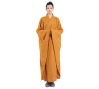 OJHFJMGH Tenue de Moine Bouddhiste, Robe Longue de Moine for Homme, Tenue Temple Shaolin, Robe Bouddhiste Zen for Adultes(Beige,35)