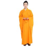 OJHFJMGH Tenue de Moine Bouddhiste, Robe Longue de Moine for Homme, Tenue Temple Shaolin, Robe Bouddhiste Zen for Adultes(Yellow,43)