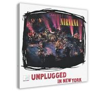 OJHTDB Poster sur toile de l'album de musique American Rock Nirvana MTV Unplugged In New York - Décoration pour chambre à coucher, bureau, chambre - 30 x 30 cm