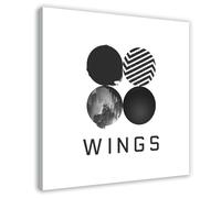 OJHTDB Südkoreanische Singende Gruppe BTS Wings - Impression sur toile pour décoration de chambre à coucher, bureau, chambre, cadeau - 50 x 50 cm