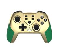 Oji Nova Manette pour Switch, Sans Fil pour Switch/Switch 2/Switch Lite/Switch OLED, Manette Pro avec ONE KEY WAKE UP, Turbo, Vibration Réglable, 6 Axes + 2 Boutons Arrière (Or)