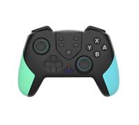 Oji Nova Manette pour Switch, Sans Fil pour Switch/Switch 2/Switch Lite/Switch OLED, Manette Pro avec ONE KEY WAKE UP, Turbo, Vibration Réglable, 6 Axes + 2 Boutons Arrière (Vert/Bleu)