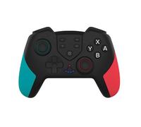 Oji Nova Manette pour Switch, Sans Fil pour Switch/Switch 2/Switch Lite/Switch OLED, Manette Pro avec ONE KEY WAKE UP, Turbo, Vibration Réglable, 6 Axes + 2 Boutons Arrière (Rouge/Bleu)