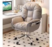 OJIJO Chaises de Bureau de Jeu for Adultes avec roulettes, chaises de Bureau d'intérieur à accoudoirs, Chaise d'ordinateur de Diffusion en Direct à Dossier inclinable for étude et Salon(Light Grey/B)