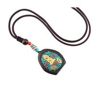 OJIJO Pendentif en bois de santal du Népal, collier ethnique Bouddha, bijou pendentif vintage for femmes et hommes