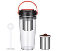 OJOJ - Cafetière électrique portable, rechargeable à portion unique avec filtre en acier inoxydable, tasse de voyage étanche pour café