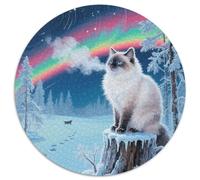 Ojos Azules Cat 1000 Pièces Puzzles Convient Aux Adultes Aux Enfants Animal Puzzle Circulaire Cadeau Les Anniversaires Jeu Cadeau Unique De l'art De La Décoration Moderne 1000pcs (67.5x67.5cm)