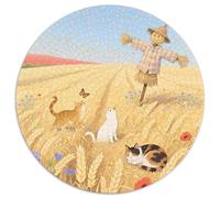 Ojos Azules Cat 1000 Pièces Puzzles Convient Aux Adultes Aux Enfants Animal Puzzle Circulaire Cadeau Les Anniversaires Des Cadeaux De Voyage Puzzle Bricolage Pour Décoration D’intérieur 1000pcs (67.5x