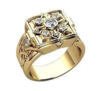 OJREEUB Bague plaquée style punk croix motif fleur zircon pour homme Doré 7, Multi, Plastique, comme description