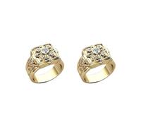 OJREEUB Bague plaquée style punk croix motif fleur zircon pour homme Doré 7, Multi, Plastique, comme description