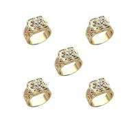 OJREEUB Bague plaquée style punk croix motif fleur zircon pour homme Doré 7, Multi, Plastique, comme description
