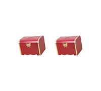 OJREEUB Lot de 2 tirelires en bois vintage pour enfants - Boîte au trésor pirate - Taille M