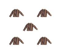 OJREEUB Lot de 5 vestes tendance à l'échelle 1:12 pour figurine de 15,2 cm, modèle de poupée, couleur café