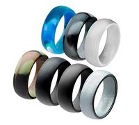 OJREEUB Lot de 7 bagues de mariage en caoutchouc de silicone de qualité supérieure pour homme 9, n°9, No.12, Plastique, comme description