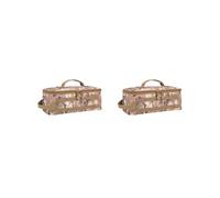 OJREEUB Sac à outils d'extérieur pour barbecue, camping, ustensiles de cuisine, outils électriques, pochette kaki, 34 x 14 x 14 cm, Lot de 2 (multicolore, 34 x 14 x 14 cm), 34x14x14cm