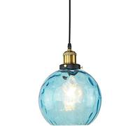 OJRG Lustre en verre bleu ciel îlot de cuisine simple boule de verre suspension lampe de ferme luminaire de plafond nordique for entrée salle à manger salle d'étude salon chambre bar ( Size : 15*18cm