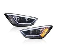 OJTEMHBH Phare Avant Ensemble Pour Hyundai Pour Santa Pour FE IX45 2013 2014 2015 Ensemble Phares DRL Demon Eyes(LED Lamp)