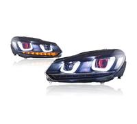 OJTEMHBH Phare Avant Ensemble Pour VW Pour Golf 6 2010-2014 Phares LED Clignotants Dynamiques Diurnes