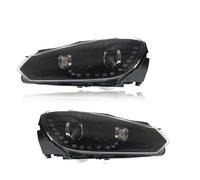 OJTEMHBH Phares LED pour VW Golf 6 MK6 2009-2012, Ensemble Phare Avant Noir Étanche, LED, Feu de Route, 12 Volts, Plug-n-Play