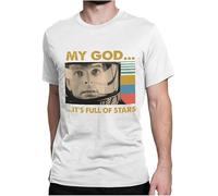 OJWKSXLL A Space Odyssey David Bowman My God It's Full of Stars Custom Unisex Shirt White Manches Courtes(Large)
