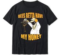 OJWKSXLL Bees Betta Have My Honey for Beekeepers and Honey Fans Retro Fitness Tight Cotton Men T Shirts Normal Black Manches Courtes(XX-Large)