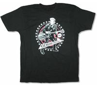 OJWKSXLL Brian Setzer 100% Genuine Rockabilly Black T Shirt Black Manches Courtes(Large)