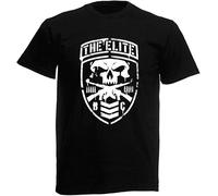 OJWKSXLL Bullet Club The Elite T-Shirt.GIF Black Manches Courtes(Small)