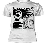OJWKSXLL Discharge Hear Nothing White Girls White t Shirts Manches Courtes(XX-Large)