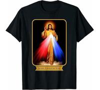 OJWKSXLL Divine Mercy Jesus I Trust in You Catholic T-Shirt Black Manches Courtes(X-Large)