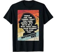 OJWKSXLL Fight for The Things You Care About Notorious RBG Quote Political Blacken's T-Shirt Manches Courtes(Small)
