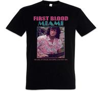 OJWKSXLL First Blood Miami T-Shirt-Vice John Rambo Sylvester Fun 80S Retro T Shirt Manches Courtes(XX-Large)