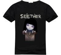 OJWKSXLL Guangyong Li Mens Intresting Seether Finding Beauty Logo T Shirts Pattern Black Manches Courtes(Small)