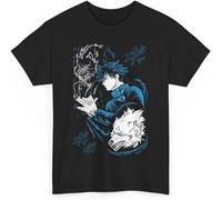OJWKSXLL Jujutsu Megumi T-Shirt Anime Unisex Kaisen Fushiguro Anime Japanese Cotton JJK Manches Courtes(X-Large)