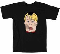 OJWKSXLL Kevin McCallister Home Alone Face Christmas T-Shirt Or Long Sleeve Black Manches Courtes(3X-Large)