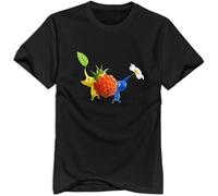 OJWKSXLL KPZ Pikmin Carry Strawberry Retro Short Sleeve T Shirts for Mens Black Manches Courtes(Medium)
