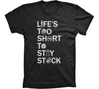 OJWKSXLL Life's Too Short to Stay Stock Shirt Funny Tshirts JDM Shirt Car Turbo Shirts Manches Courtes(Small)