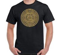 OJWKSXLL Maya AZTèQUE Calendrier T-Shirt Hommes Inca du SUD AMéRIQUE Mexico Grand VéLO Manches Courtes(3X-Large)