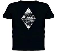 OJWKSXLL Men's Mountains Landscape Moon Men's T-Shirt Black Manches Courtes(XX-Large)