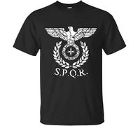 OJWKSXLL Roman Emblem SPQR Caesar Rome Senate Republic Eagle Standard Emblem Sign Men Tshirt Manches Courtes(Large)