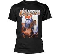 OJWKSXLL Saxon Crusader Black T-Shirt - OFFICIAL26484 Manches Courtes(X-Large)