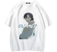 OJWKSXLL Summer Time Rendering T-Shirt Shinpei Ajiro Cartoon Cosplay T-Shirt Men Women Funny Casual Pullover Ushio Kofune Short Sleeve Manches Courtes(X-Large)