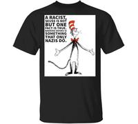 OJWKSXLL T-Shirt Cat in The Hat dr Seuss is Not a Racist Freedom Liberty Black Manches Courtes(Medium)