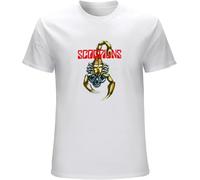 OJWKSXLL Vintage VTG 1988 Scorpion Band Tour Men's T-Shirt White Manches Courtes(Small)
