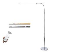 OJXIER Lampadaire Moderne LED, Lampadaire sur Pied Salon INOX, Protection des Yeux, Cou Flexible, Moderne Lampadaire de Lecture pour Salon, Chambre, Bureau,12W Argent